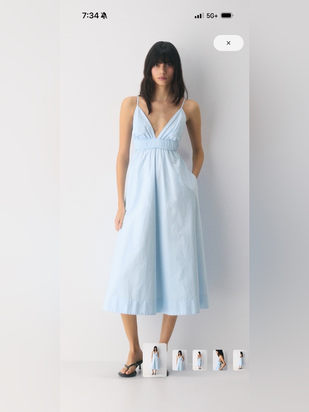 Aritzia Encourage Poplin Maxi Dress in Villa Blue